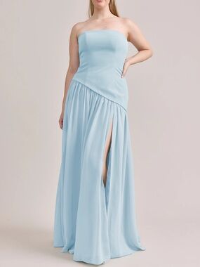 Lennox Crepe + Chiffon Dress, With Matching Scarf NWT in Light Blue